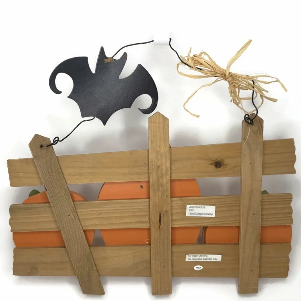 Festive Pumpkin and Bat Welcome Sign